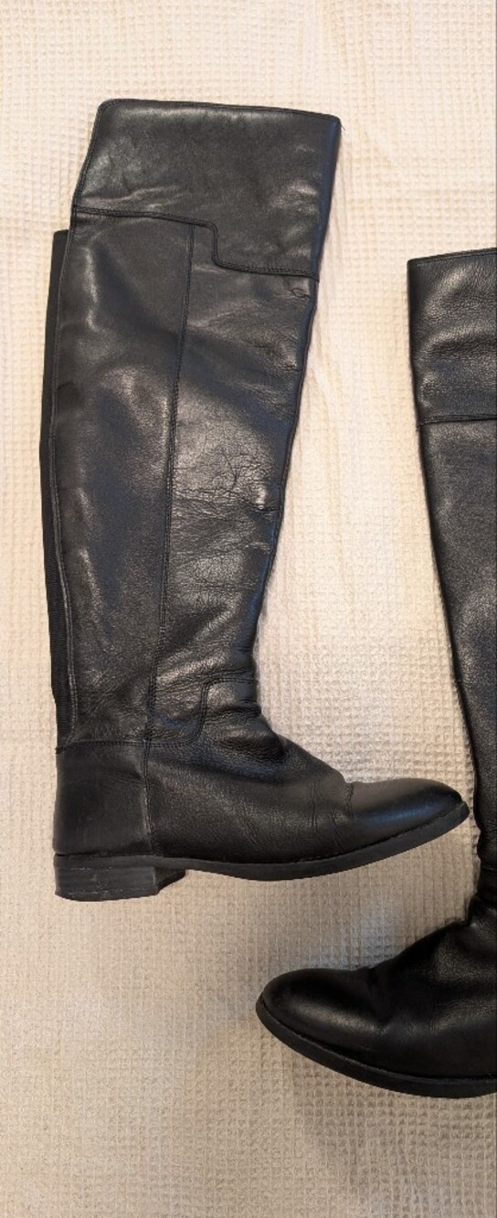 Aldo Black Over-the-Knee Leather Riding Boots